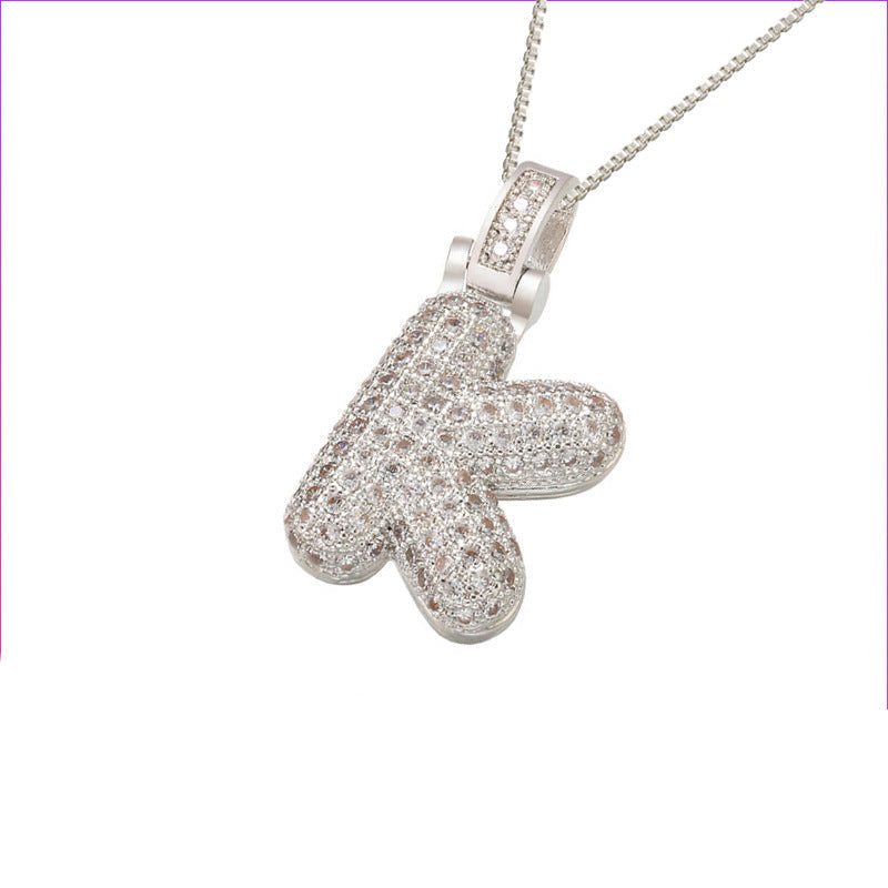 Pave Bubble Halskæde med Initialer | 18k Guld