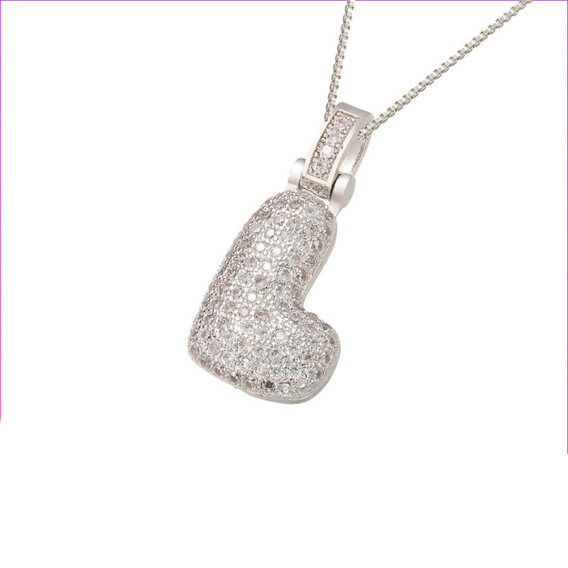 Pave Bubble Halskæde med Initialer | 18k Guld