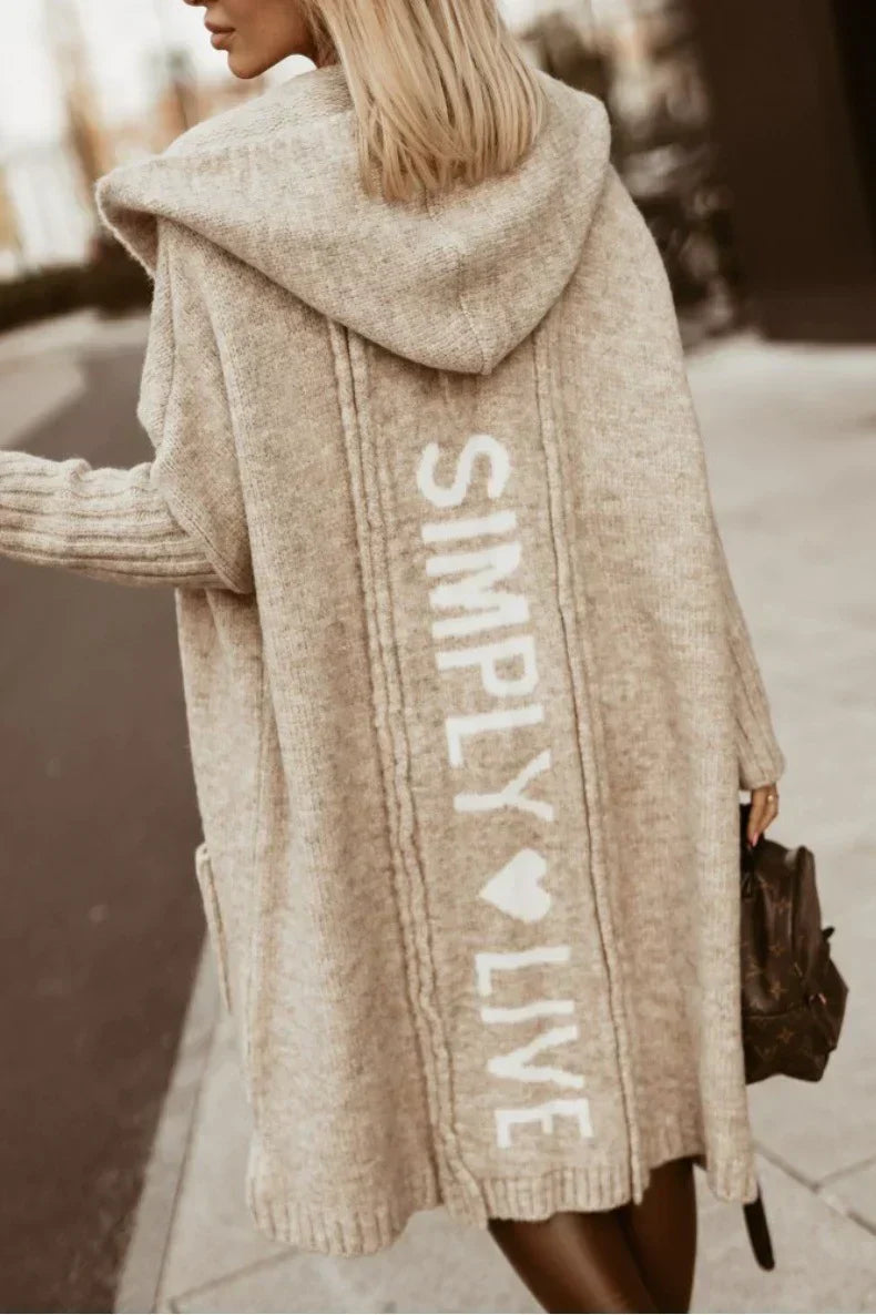 Cecilie - Lang strikket cardigan til kvinder
