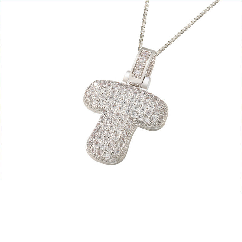 Pave Bubble Halskæde med Initialer | 18k Guld