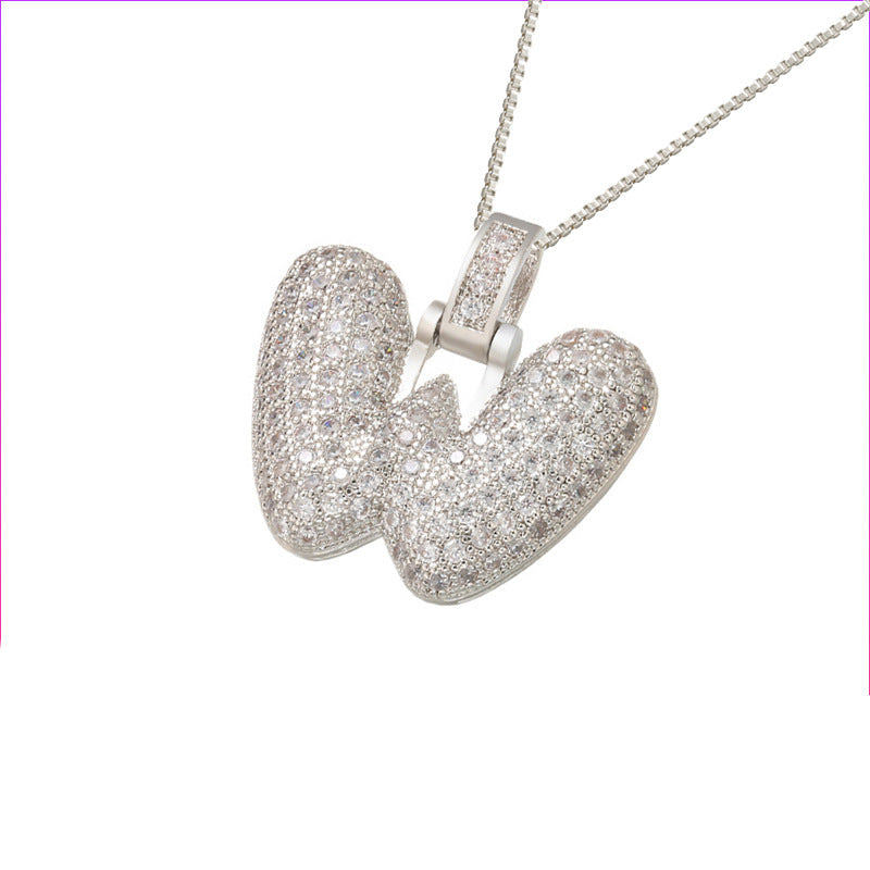Pave Bubble Halskæde med Initialer | 18k Guld