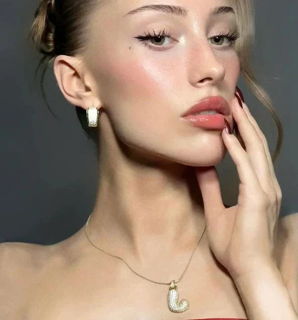Pave Bubble Halskæde med Initialer | 18k Guld