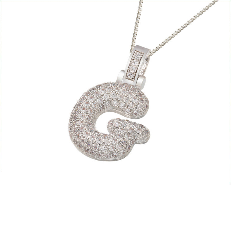 Pave Bubble Halskæde med Initialer | 18k Guld