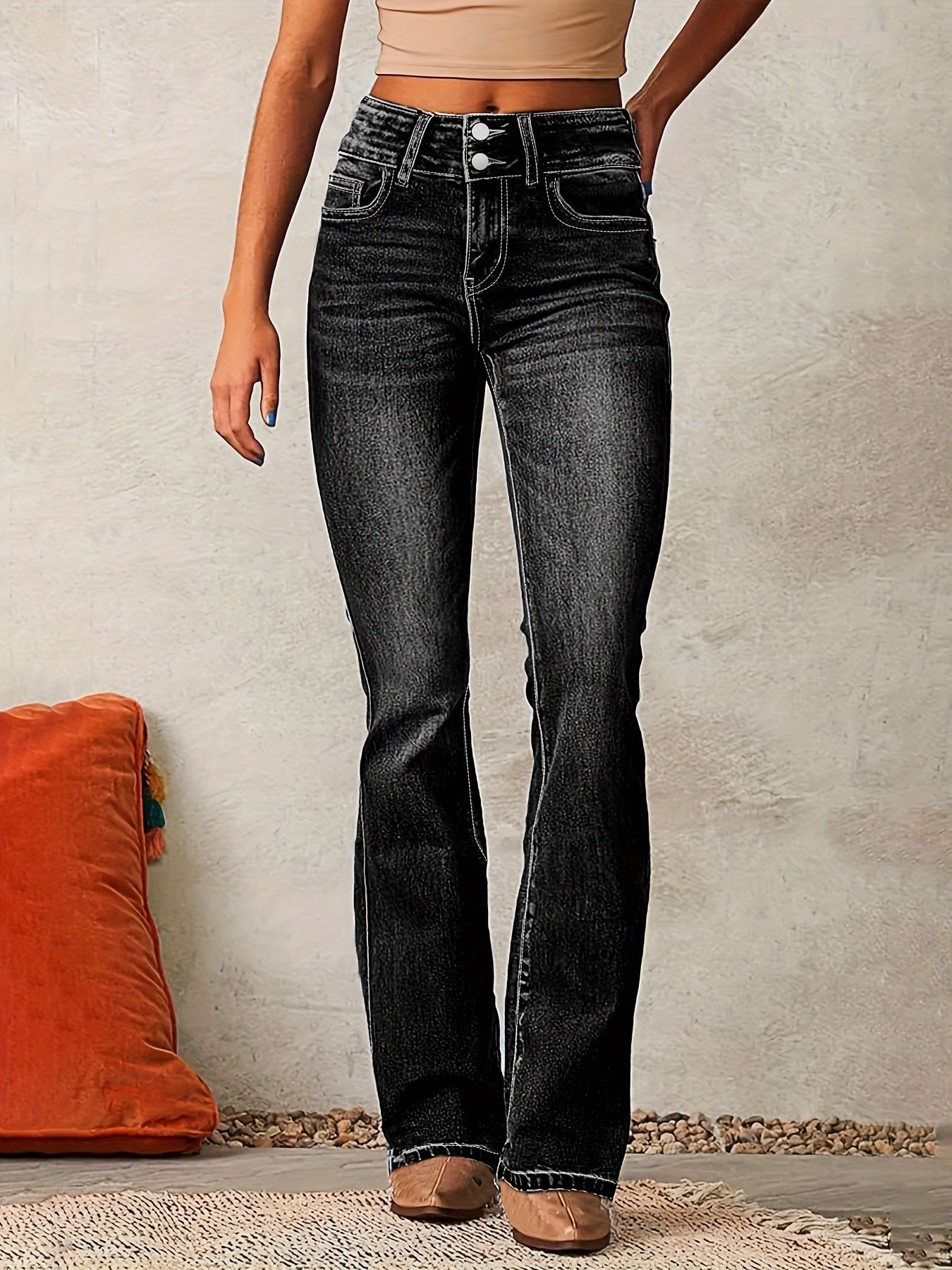 Julie | Højtaljede flared jeans