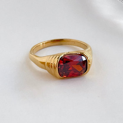 Arv Ring i Karminfarve | 18k Guld
