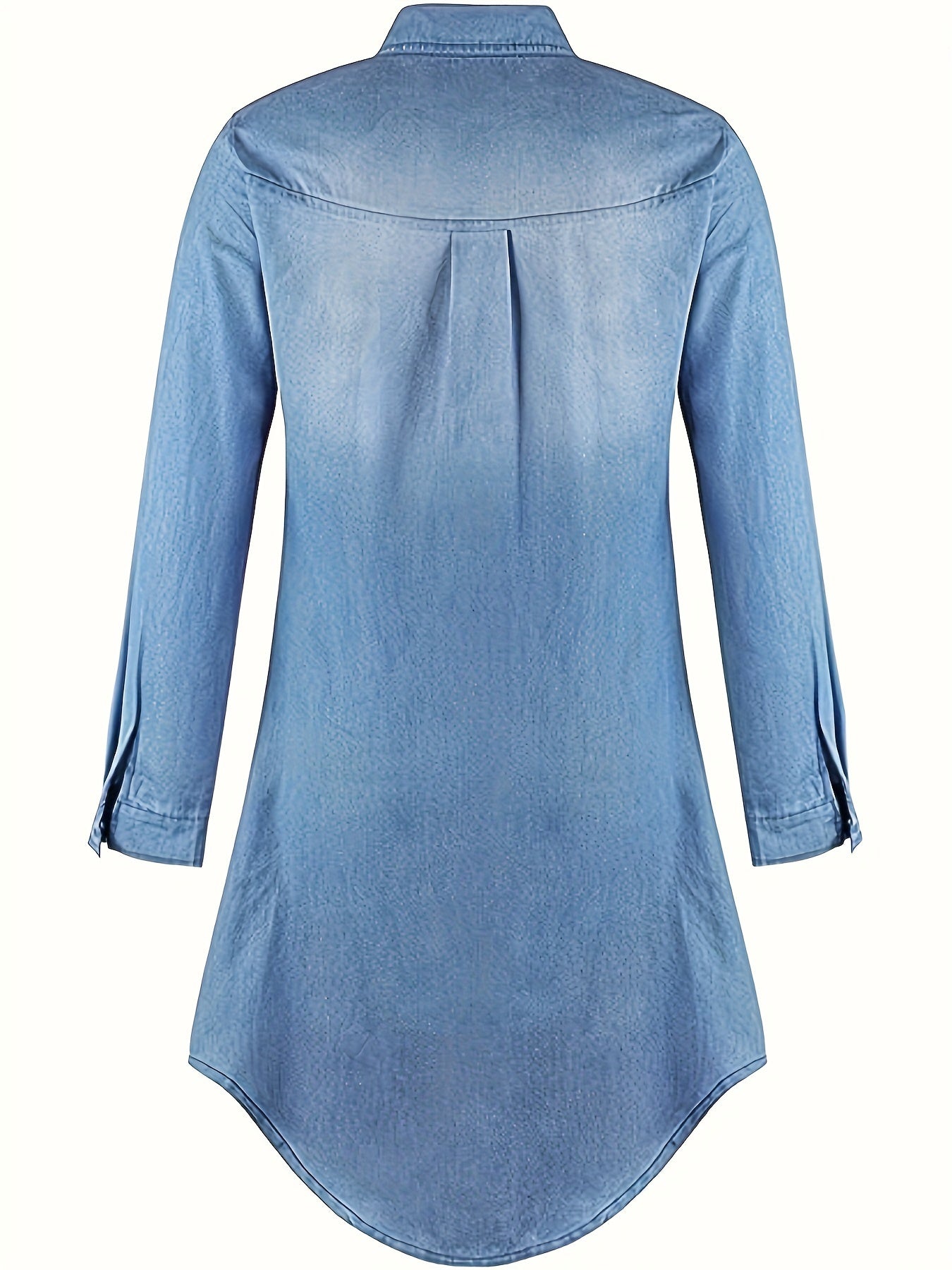 Tess | Denim Midi Kjole med Knaplukning
