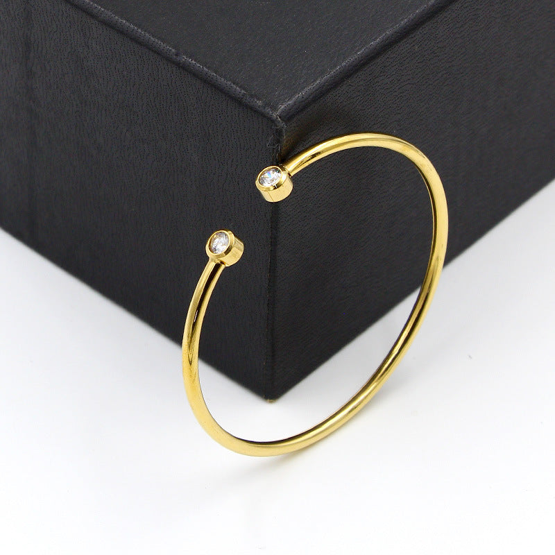 armbånd med dobbelte krystaller | 18k guld