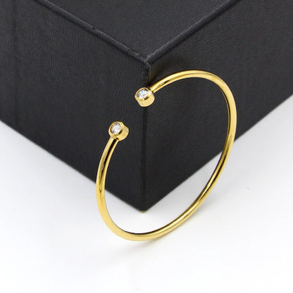 armbånd med dobbelte krystaller | 18k guld