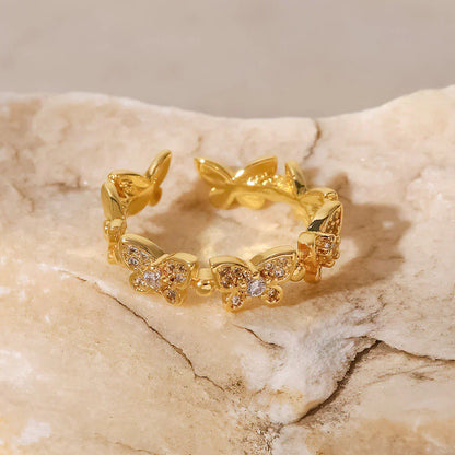 Smykkering Sommerfugl | 18k Guld