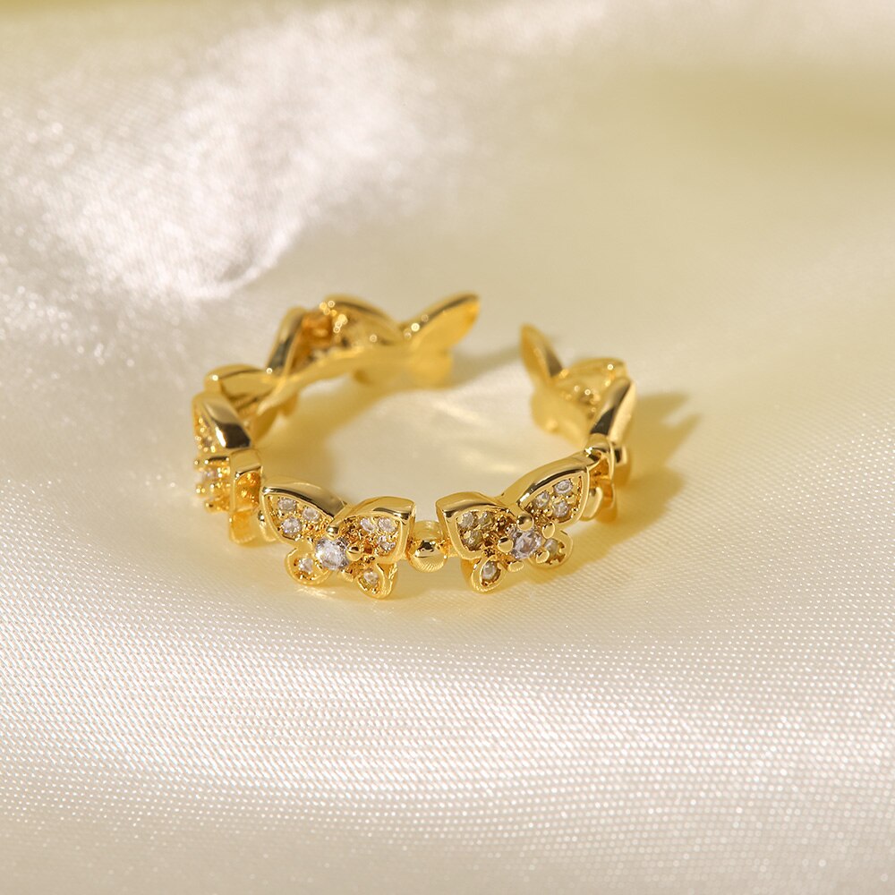 Smykkering Sommerfugl | 18k Guld