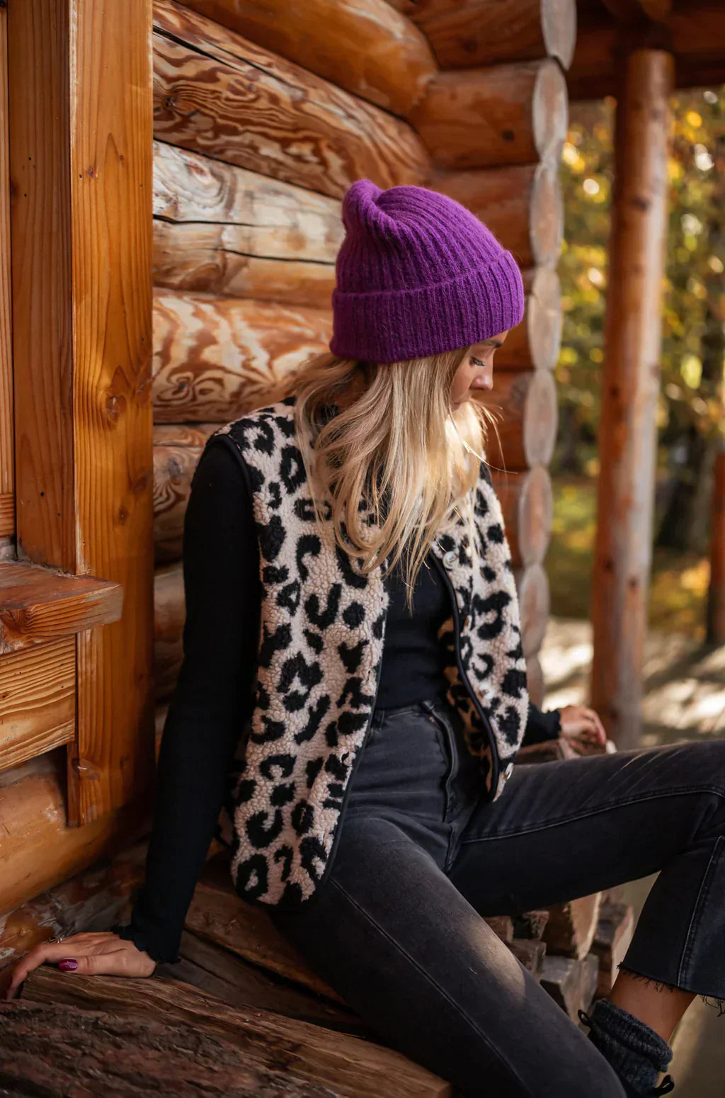 Ida | Leopard strikket vest