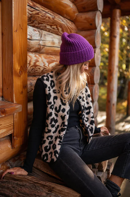 Ida | Leopard strikket vest