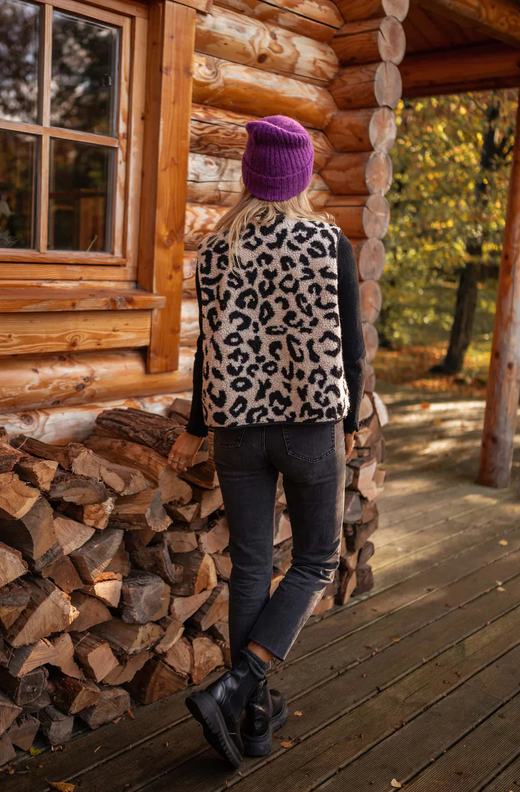 Ida | Leopard strikket vest