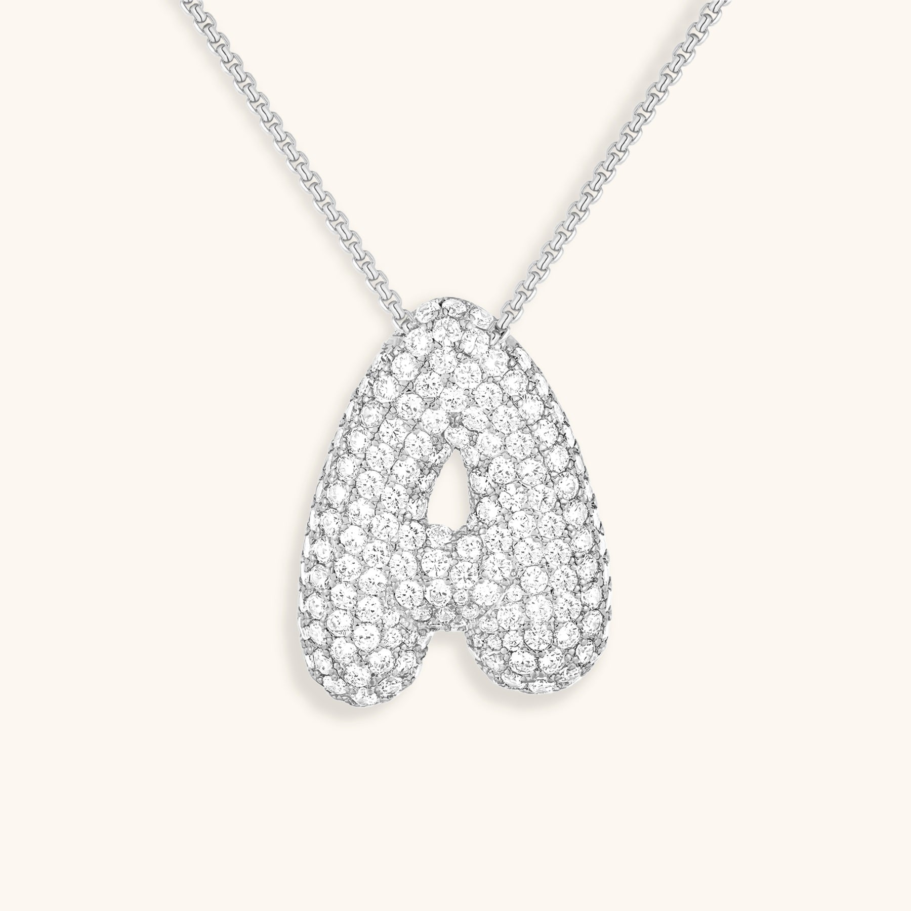 Navnesmykke Bubble med diamant | 18k Guld