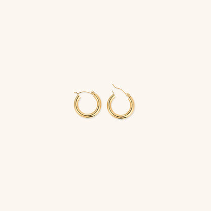 Elegante brede runde øreringe | 18k guld