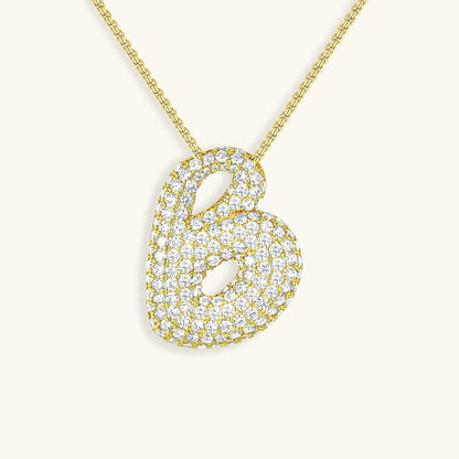 Navnesmykke Bubble med diamant | 18k Guld