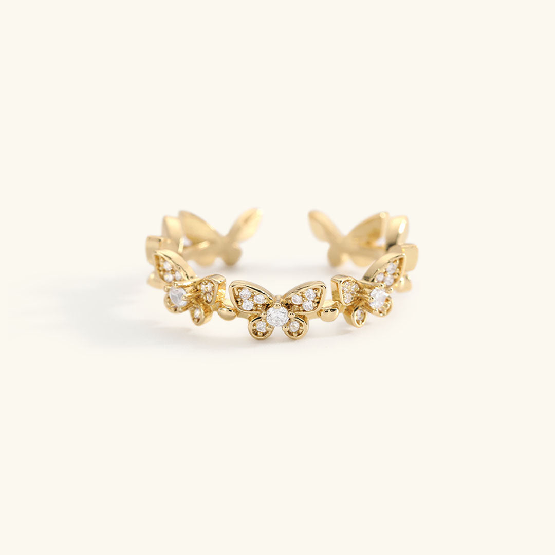 Smykkering Sommerfugl | 18k Guld