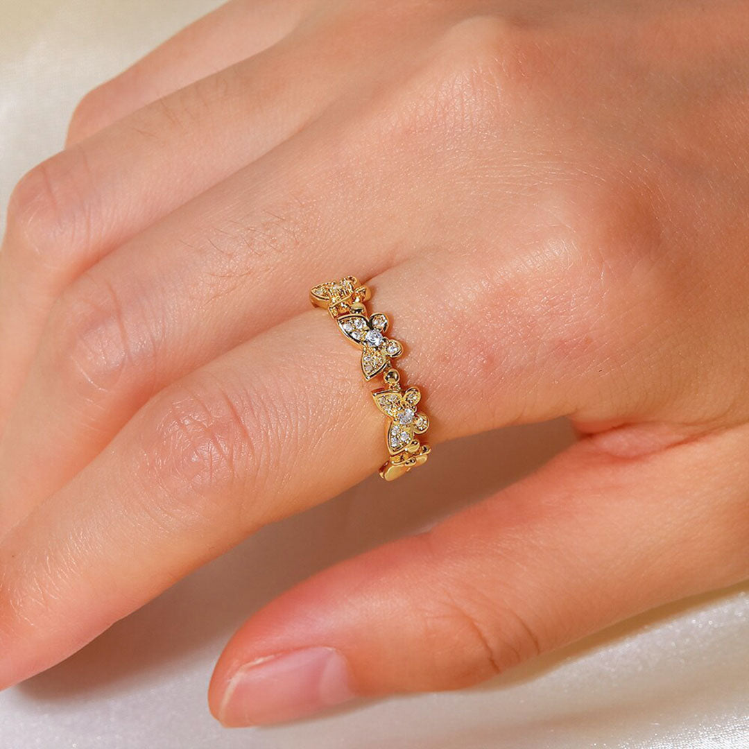 Smykkering Sommerfugl | 18k Guld