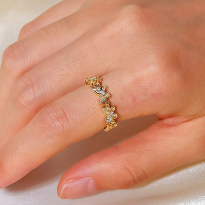 Smykkering Sommerfugl | 18k Guld