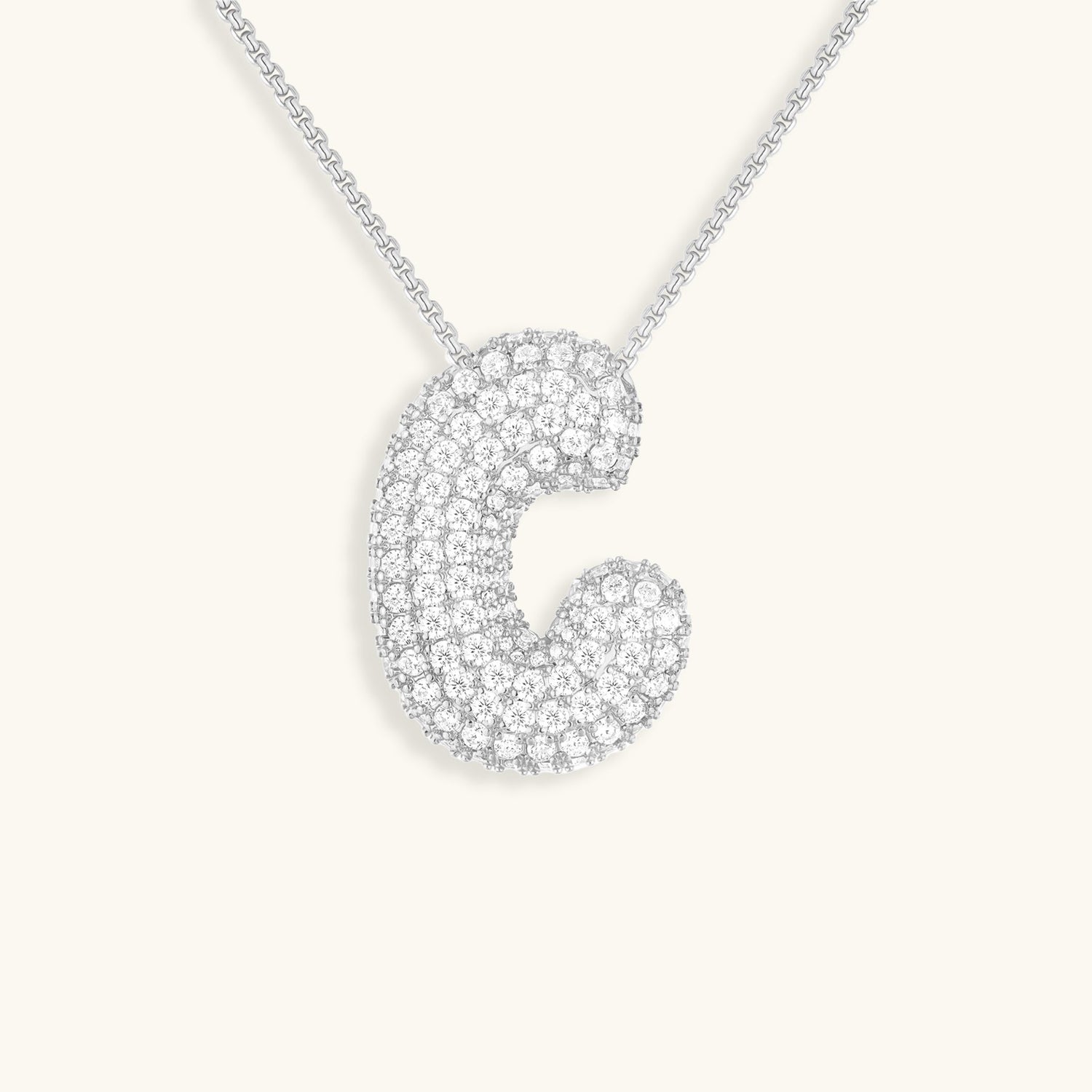 Navnesmykke Bubble med diamant | 18k Guld