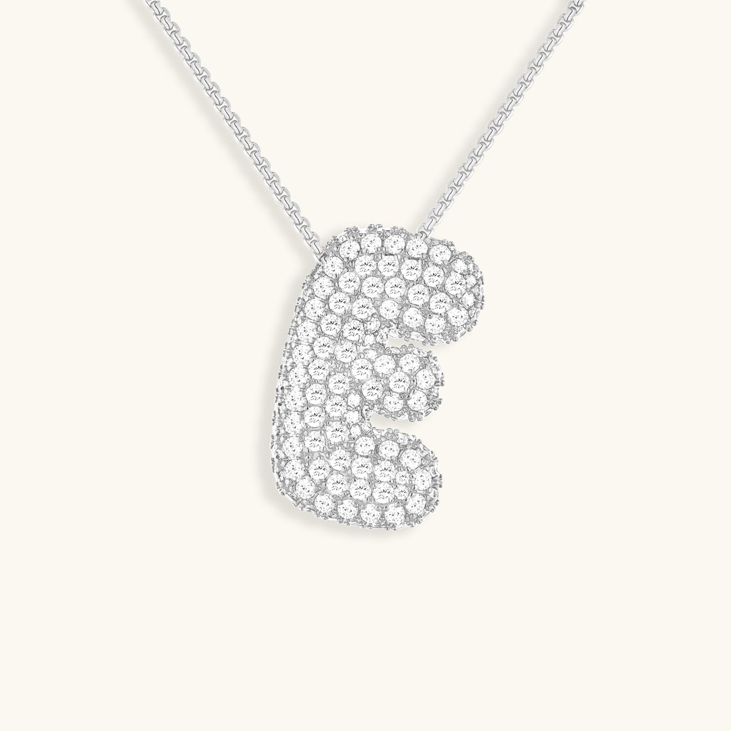 Navnesmykke Bubble med diamant | 18k Guld