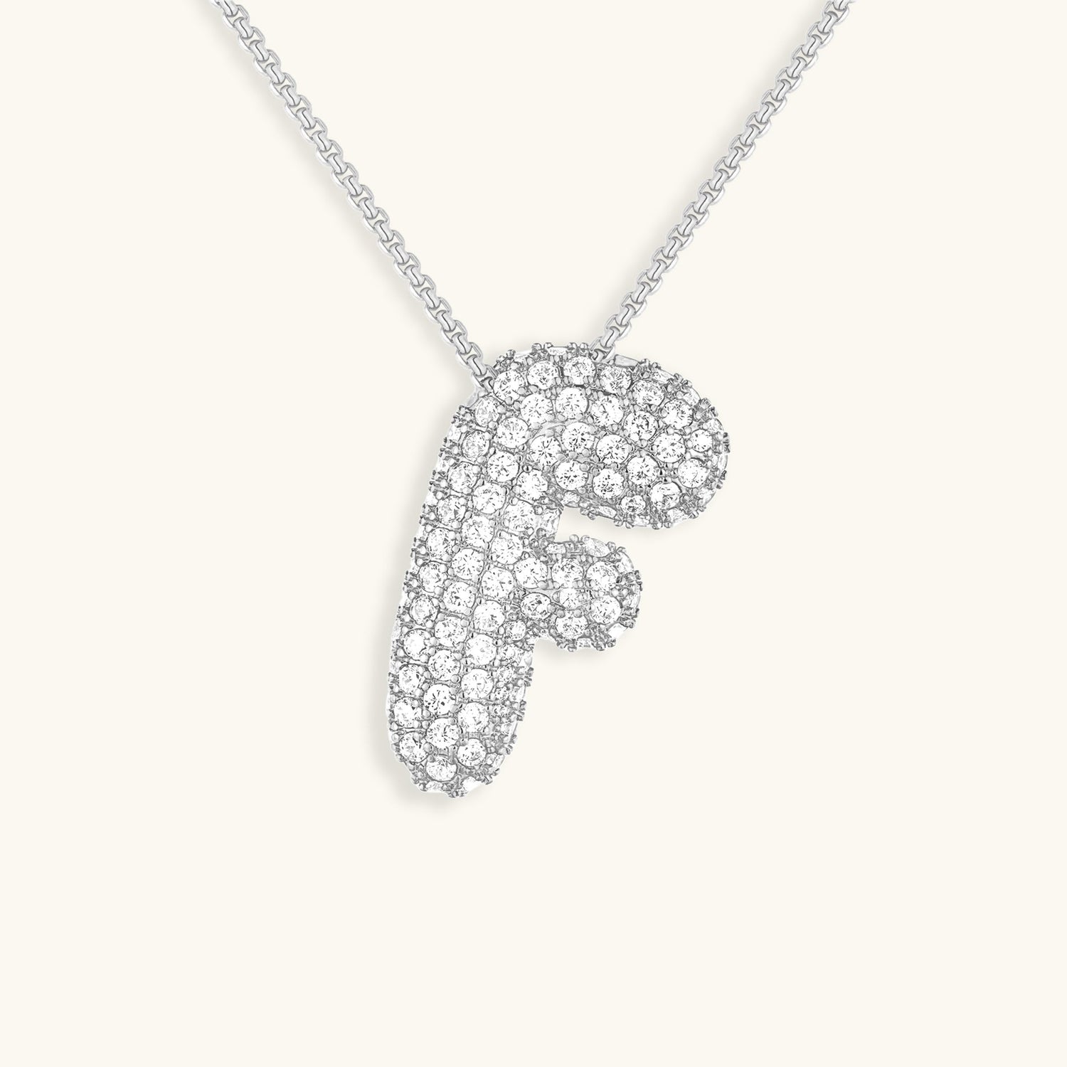 Navnesmykke Bubble med diamant | 18k Guld