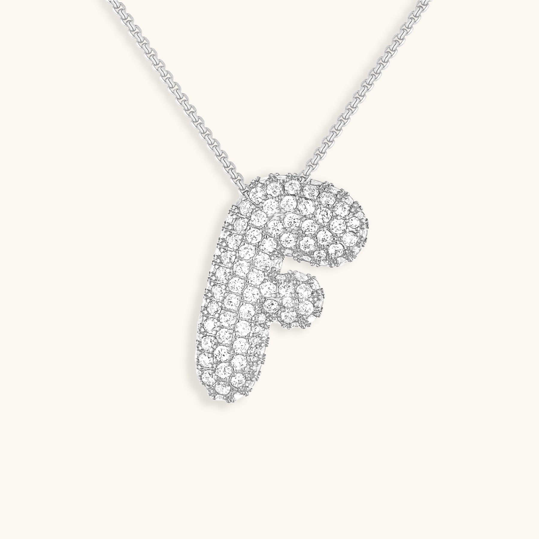 Navnesmykke Bubble med diamant | 18k Guld
