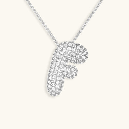 Navnesmykke Bubble med diamant | 18k Guld
