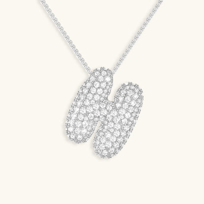 Navnesmykke Bubble med diamant | 18k Guld