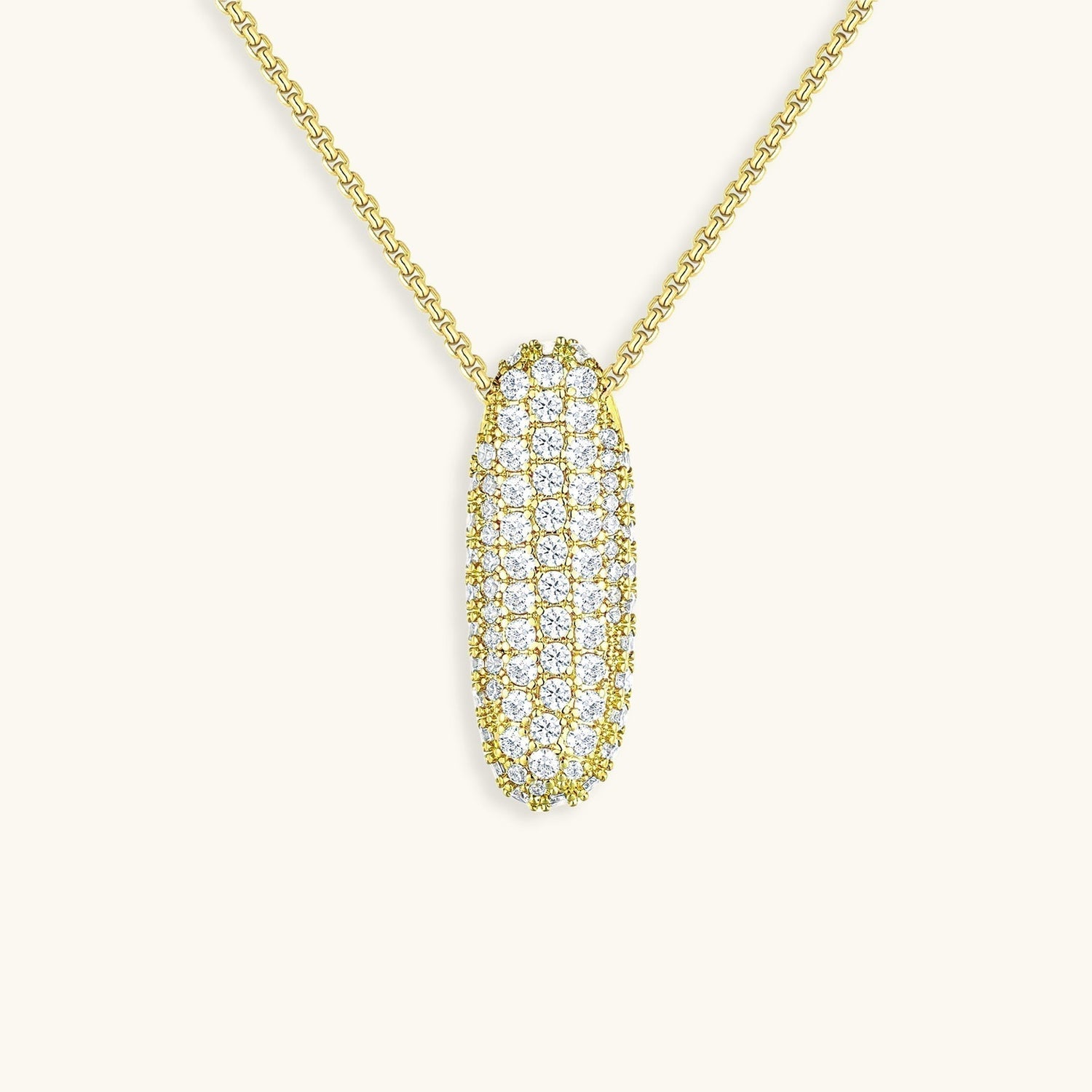 Navnesmykke Bubble med diamant | 18k Guld
