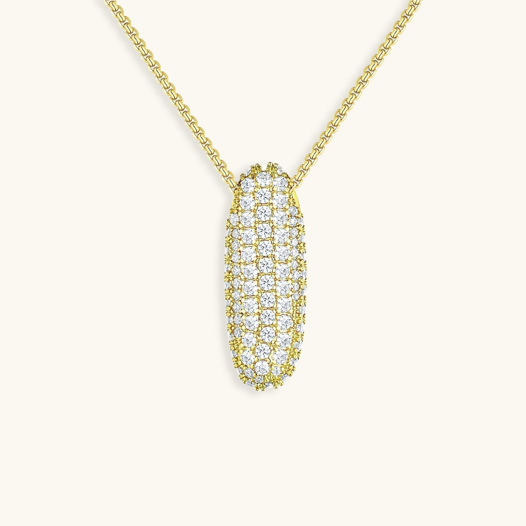 Navnesmykke Bubble med diamant | 18k Guld