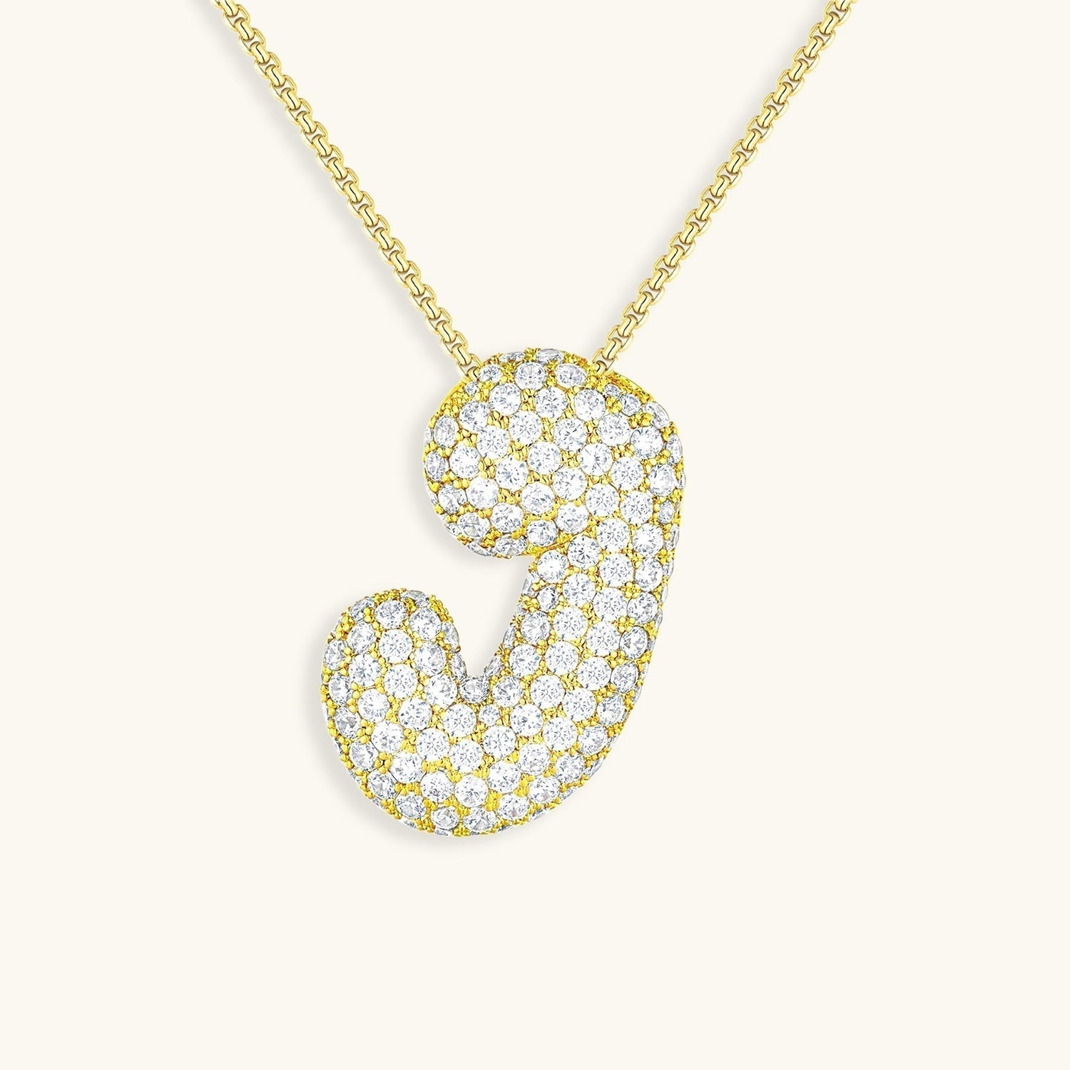 Navnesmykke Bubble med diamant | 18k Guld