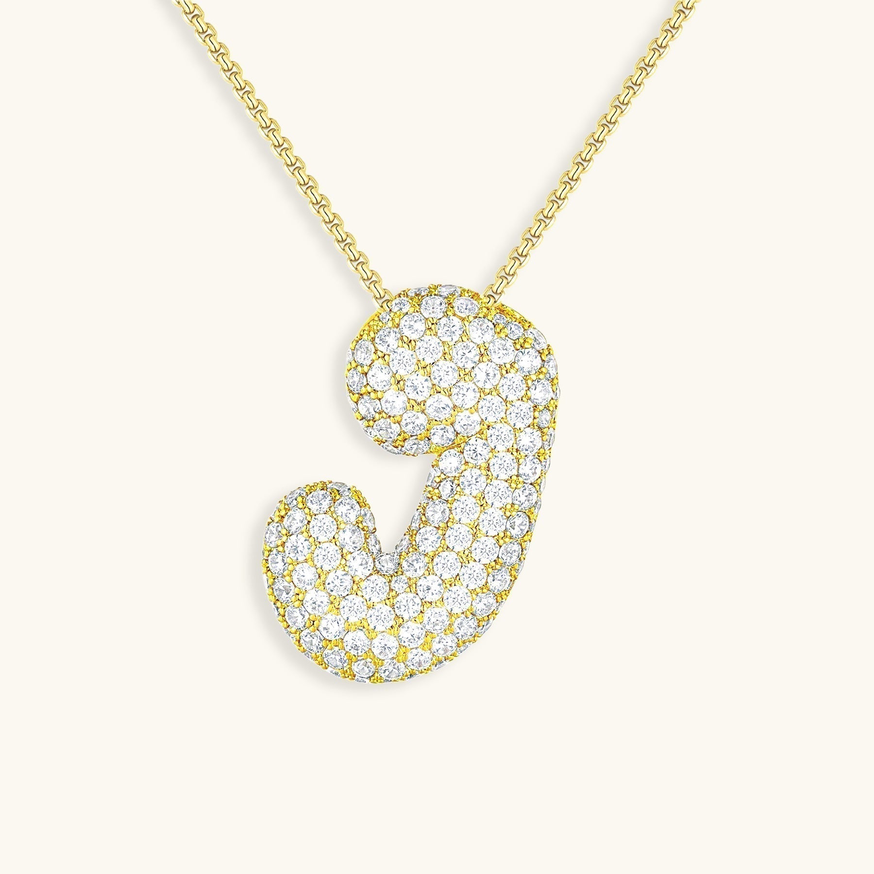 Navnesmykke Bubble med diamant | 18k Guld