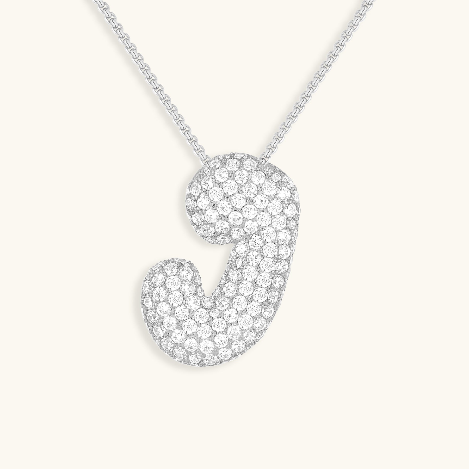 Navnesmykke Bubble med diamant | 18k Guld