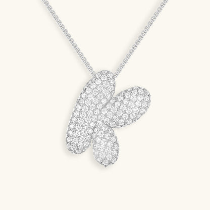 Navnesmykke Bubble med diamant | 18k Guld