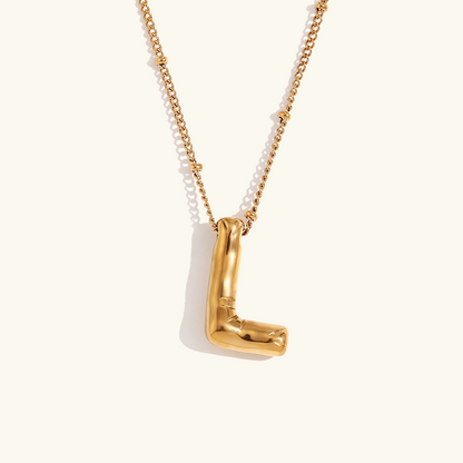 Næseørering med initialer i bobleform | Guld 18k