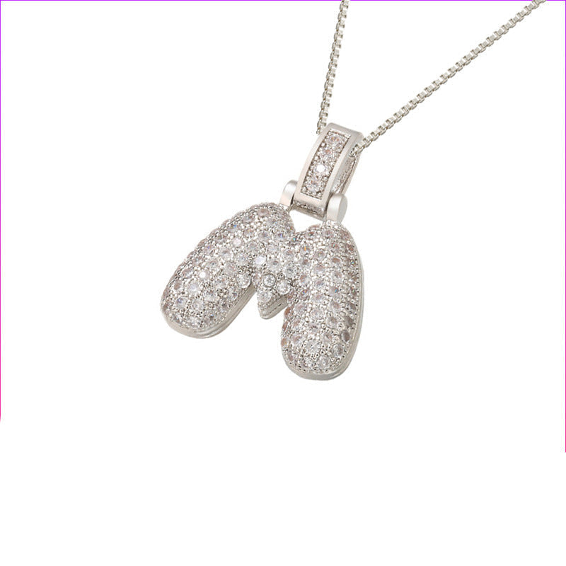 Pave Bubble Halskæde med Initialer | 18k Guld