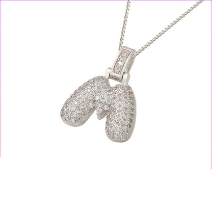 Pave Bubble Halskæde med Initialer | 18k Guld