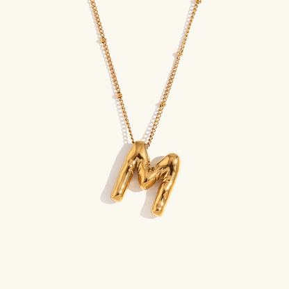 Næseørering med initialer i bobleform | Guld 18k