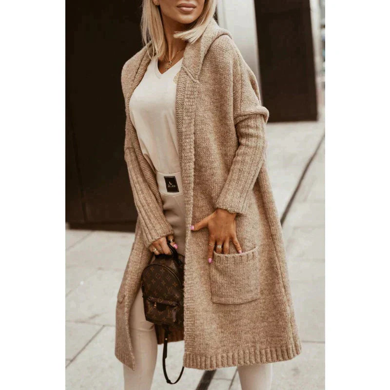 Cecilie - Lang strikket cardigan til kvinder