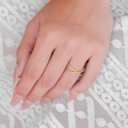 Korsring Nia Guld Diamant | 18k Guld