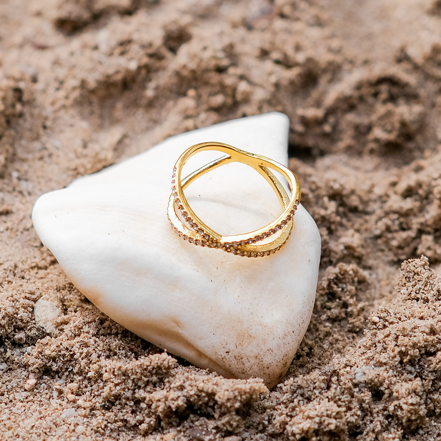 Korsring Nia Guld Diamant | 18k Guld