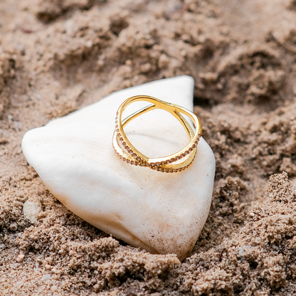 Korsring Nia Guld Diamant | 18k Guld