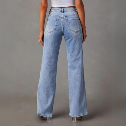 Clomet | Stylish High-Waisted Wide-Leg Jeans