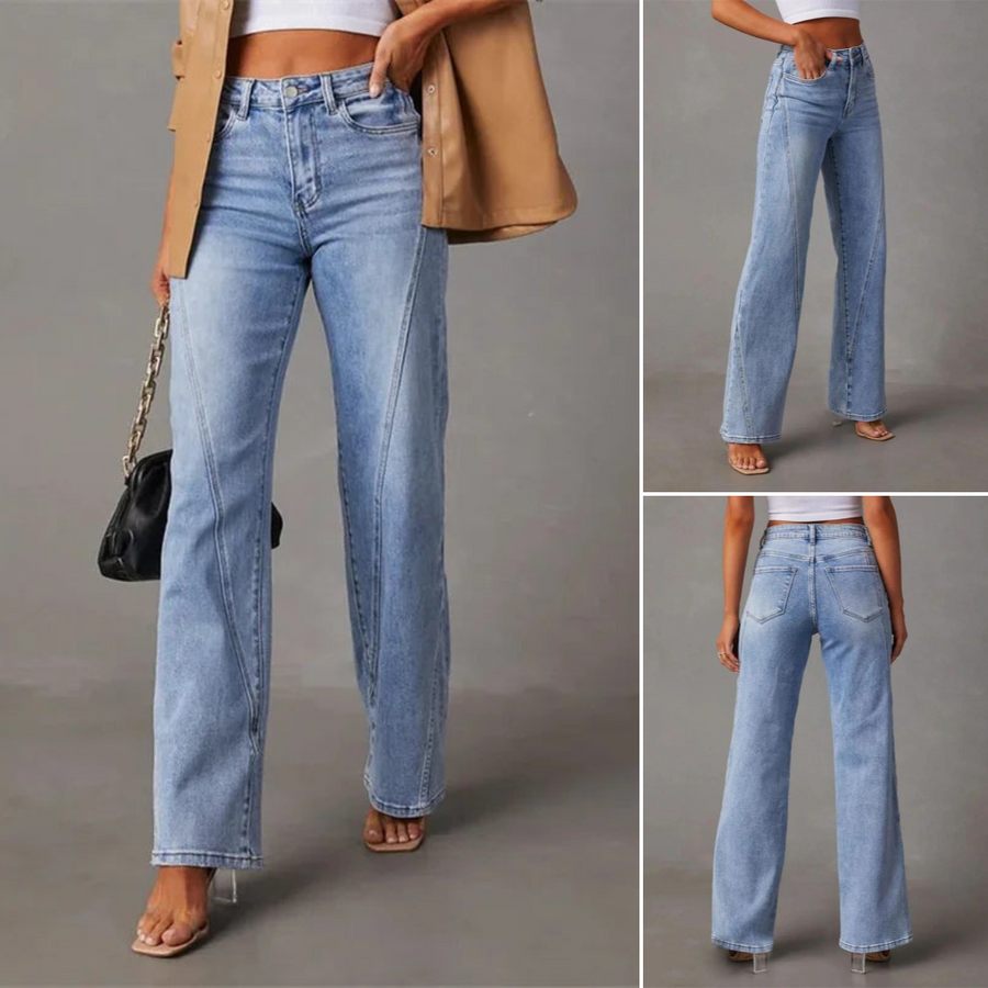 Clomet | Stylish High-Waisted Wide-Leg Jeans