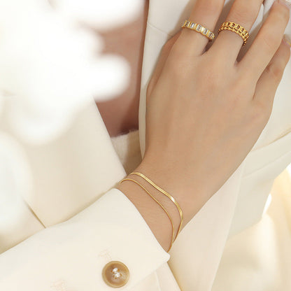 Klassiske Dobbelt Guld Armbånd | Guld 18k