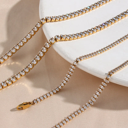 Wisteria Tennis Halskæde med Diamanter | 18k Guld