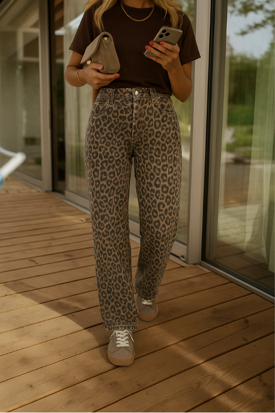 Eva | Leopard udvidede bukser