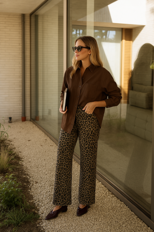 Eva | Leopard udvidede bukser