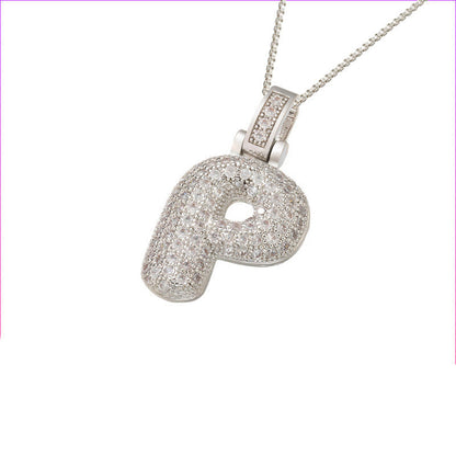 Pave Bubble Halskæde med Initialer | 18k Guld